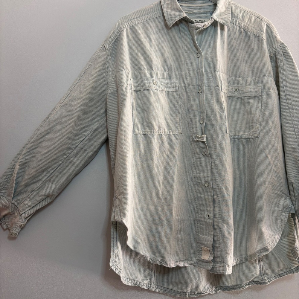 We the Free FP Cardiff Oversized Relaxed Button Down Shirt Women S Boho Stripes